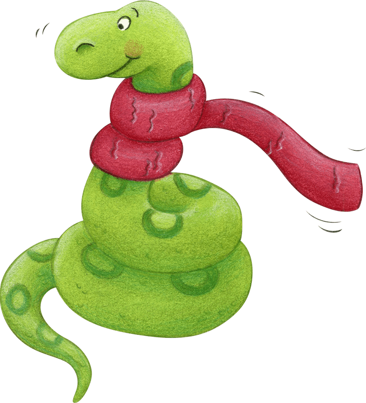 Schlange mit wehendem Schal